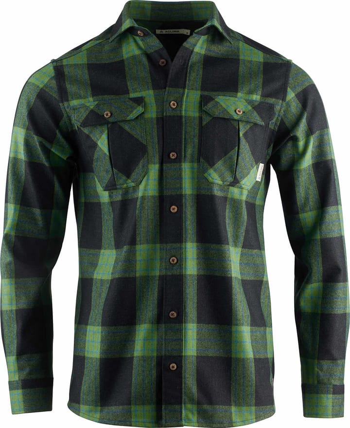 Aclima Men's ReBorn Woolshirt Check Dark Grey/Green Aclima