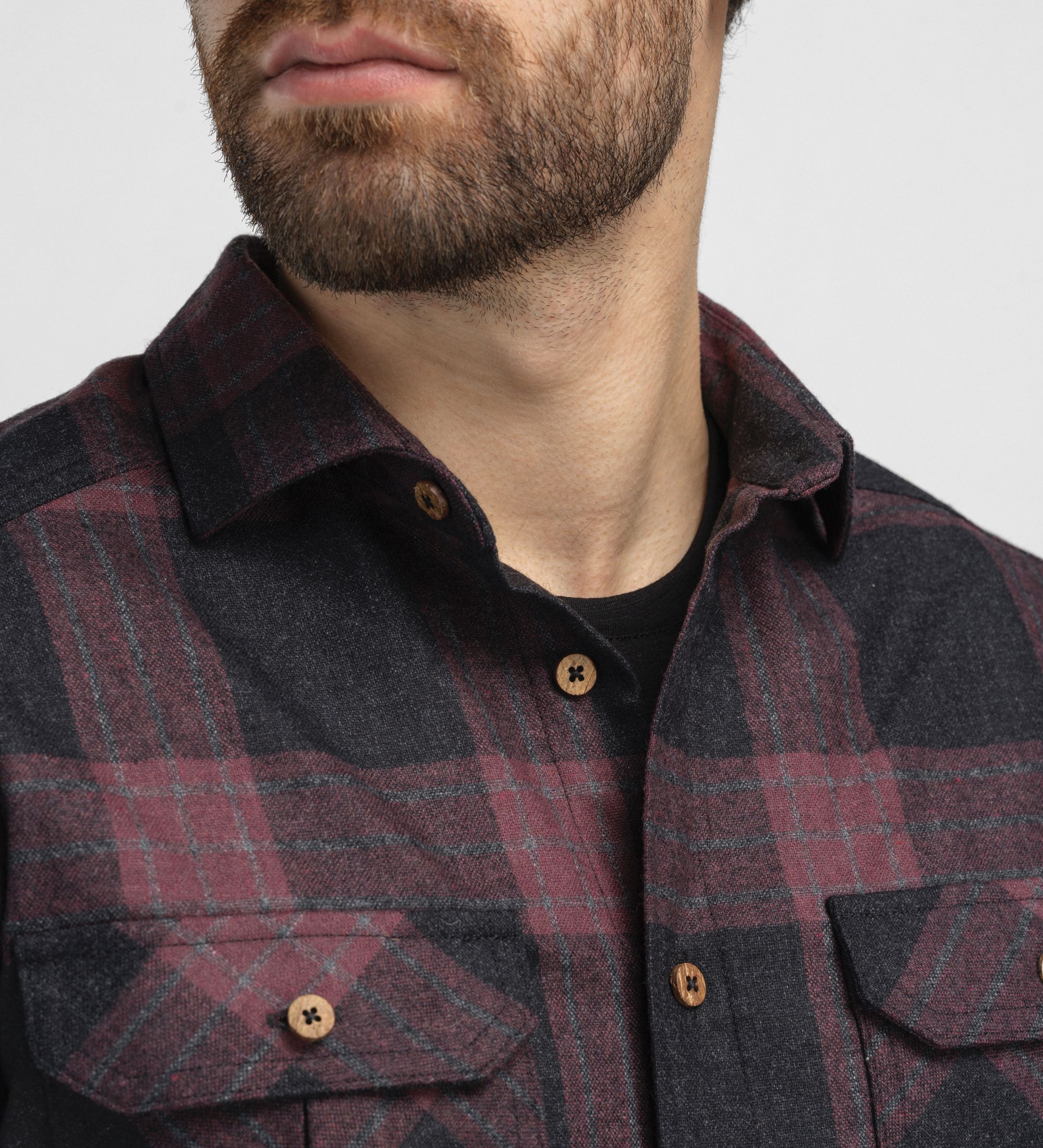 【Men's M パープル系】 Aclima ( アクリマ ) レジャーウール リボーン ウール シャツ LeisureWool ReBorn Wool Shirt 106310 369 CHECK DARK G Aclima Men's ReBorn Woolshirt Check Dark Grey/Bordeaux | Buy