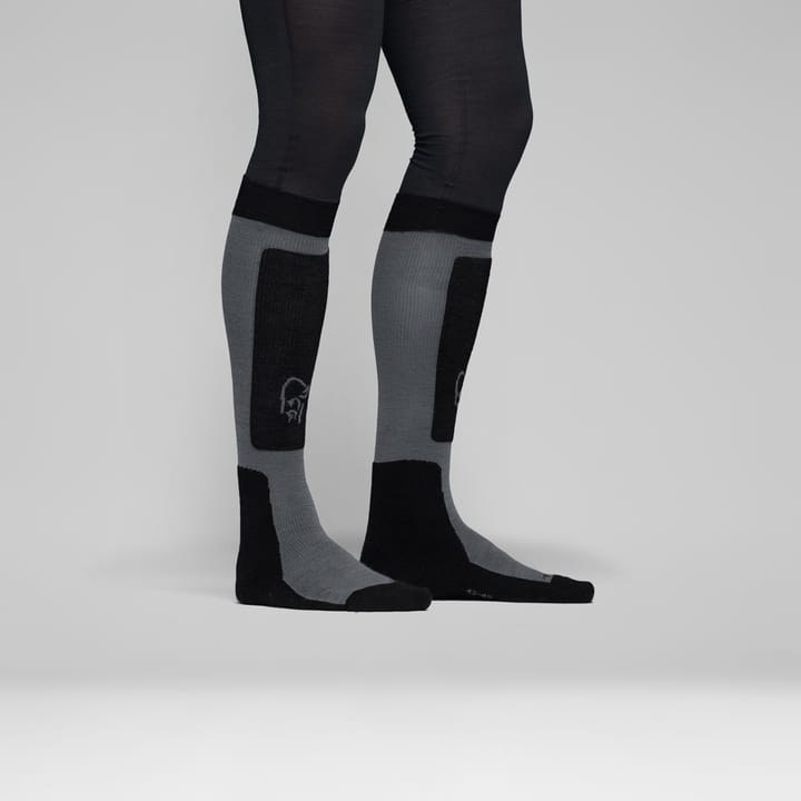 Norrøna Lofoten Mid Merinoull Long Socks Caviar Black/iron Gate Norrøna