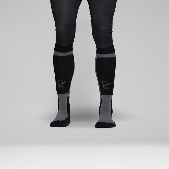 Norrøna Lofoten Mid Merinoull Long Socks Caviar Black/iron Gate Norrøna