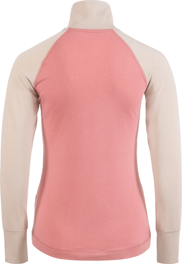Klättermusen Women's Fafne Half Zip Sweater Cherry Wood/Fossil Tan Klättermusen