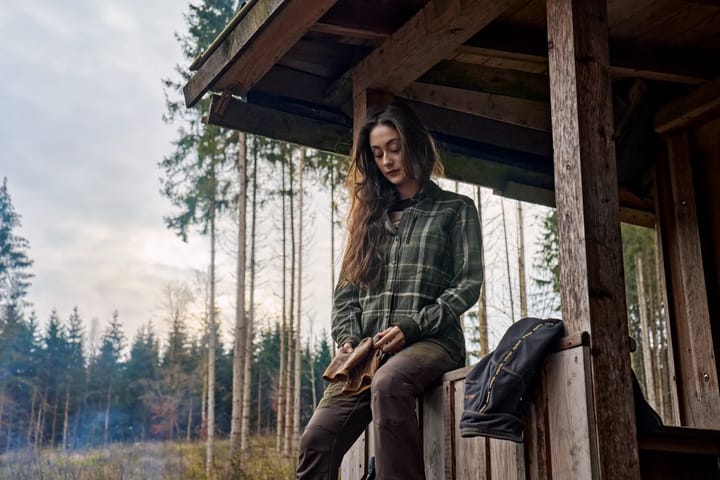 Härkila Pajala Långärmad Skjorta Dam Olive Check Härkila
