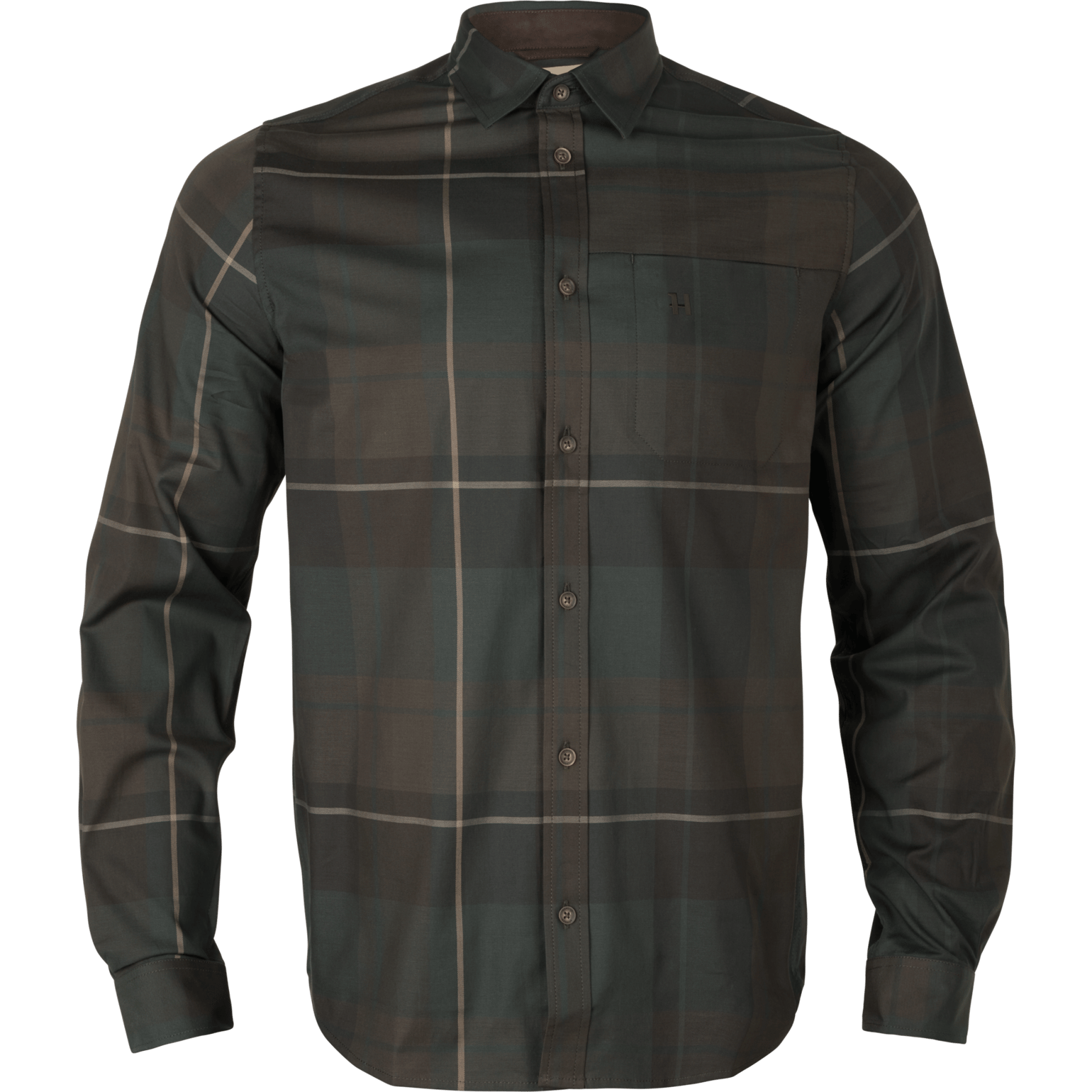 Härkila Men's Akse Long Sleeve Shirt Shadow Brown Check