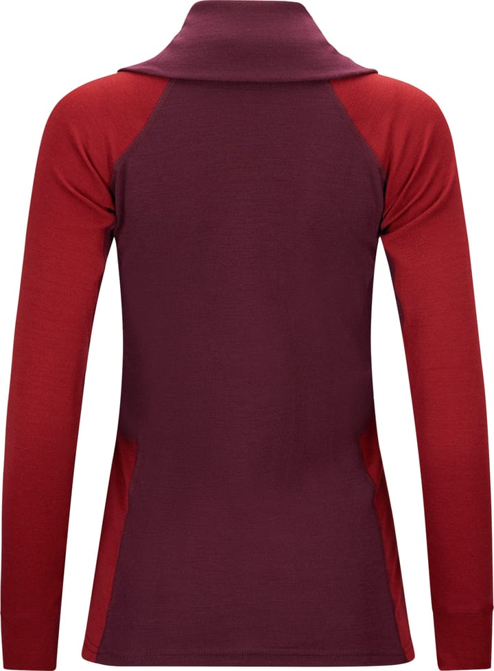 Aclima Women's WarmWool Polo Fig/Red Dahlia Aclima