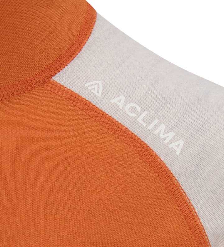 Aclima Women's WarmWool Polo Gold Flame/Beige Melange/Niagara Aclima