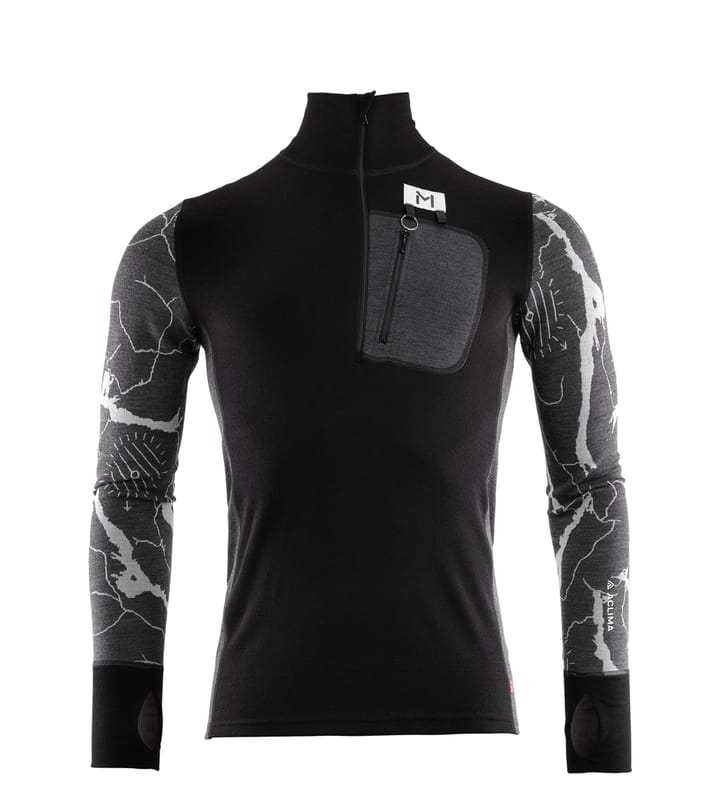 Aclima Men's Lars Monsen Femunden Polo Jet Black/Marengo/Femunden Dark Aclima