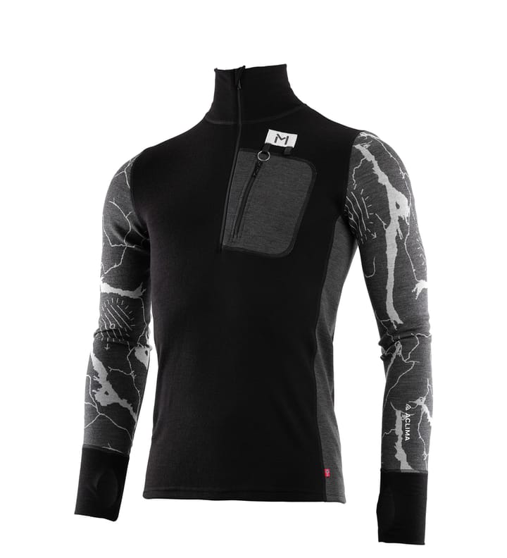 Aclima Men's Lars Monsen Femunden Polo Jet Black/Marengo/Femunden Dark Aclima
