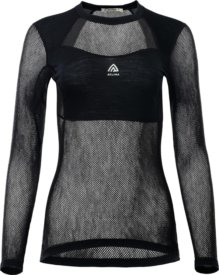 Aclima Women's WoolNet Light Crewneck Jet Black Aclima