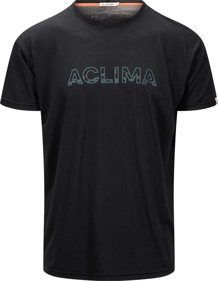Aclima Men's LightWool 140 Classic Tee Logo Jet Black Aclima