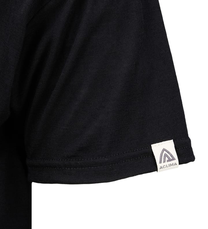 Aclima Men's LightWool 140 Classic Tee Logo Jet Black Aclima