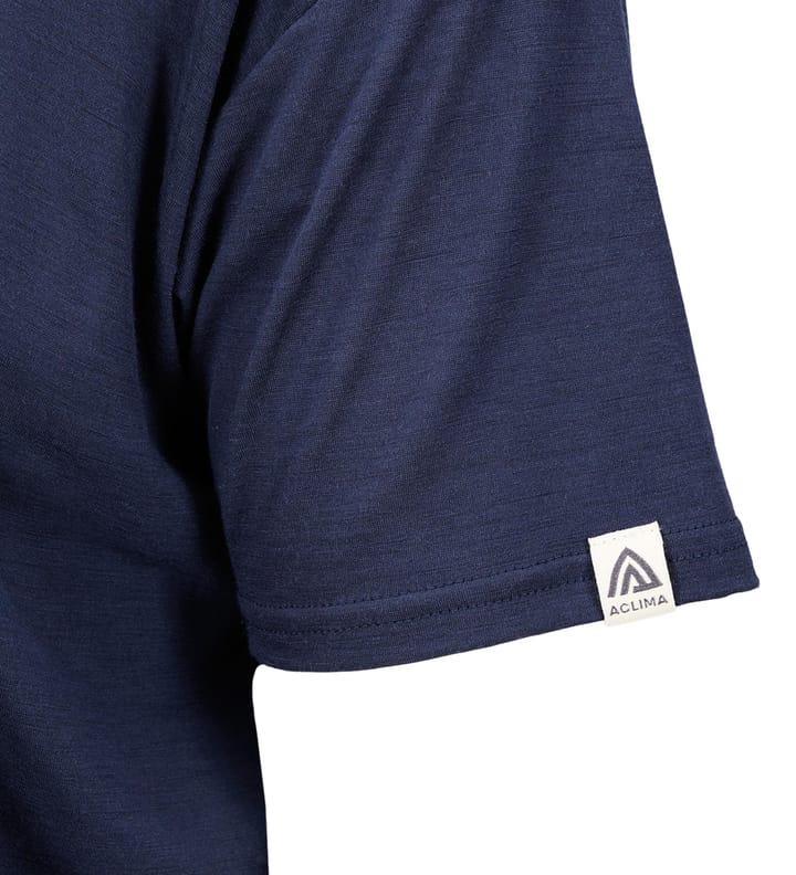 Aclima Men's LightWool 140 Classic Tee Logo Navy Blazer Aclima