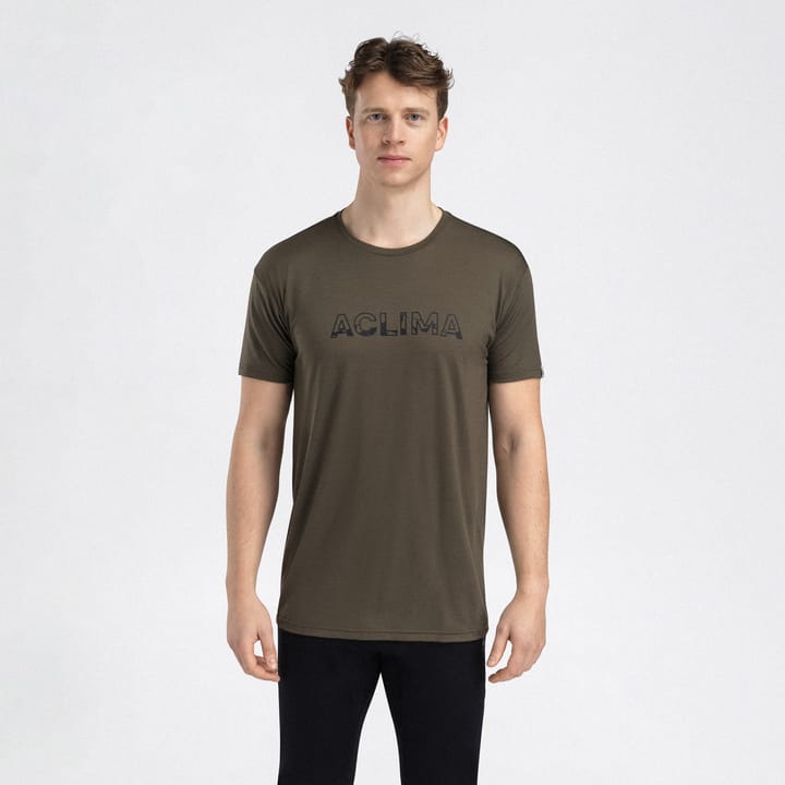 Aclima Men's LightWool 140 Classic Tee Logo Tarmac Aclima