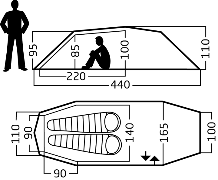 Nordisk Oppland 2 LW (2.0) Tent Black Forest Green Nordisk