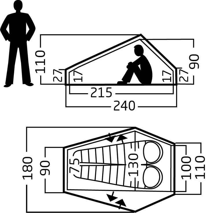 Nordisk Telemark 2.2 LW (2.0) Tent Black Forest Green Nordisk