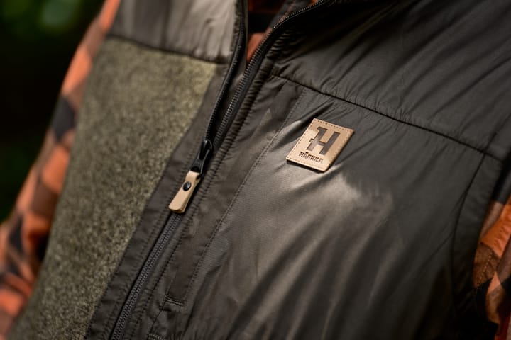 Härkila Men's Kalix Fleece Waistcoat Willow Green/Shadow Brown Härkila