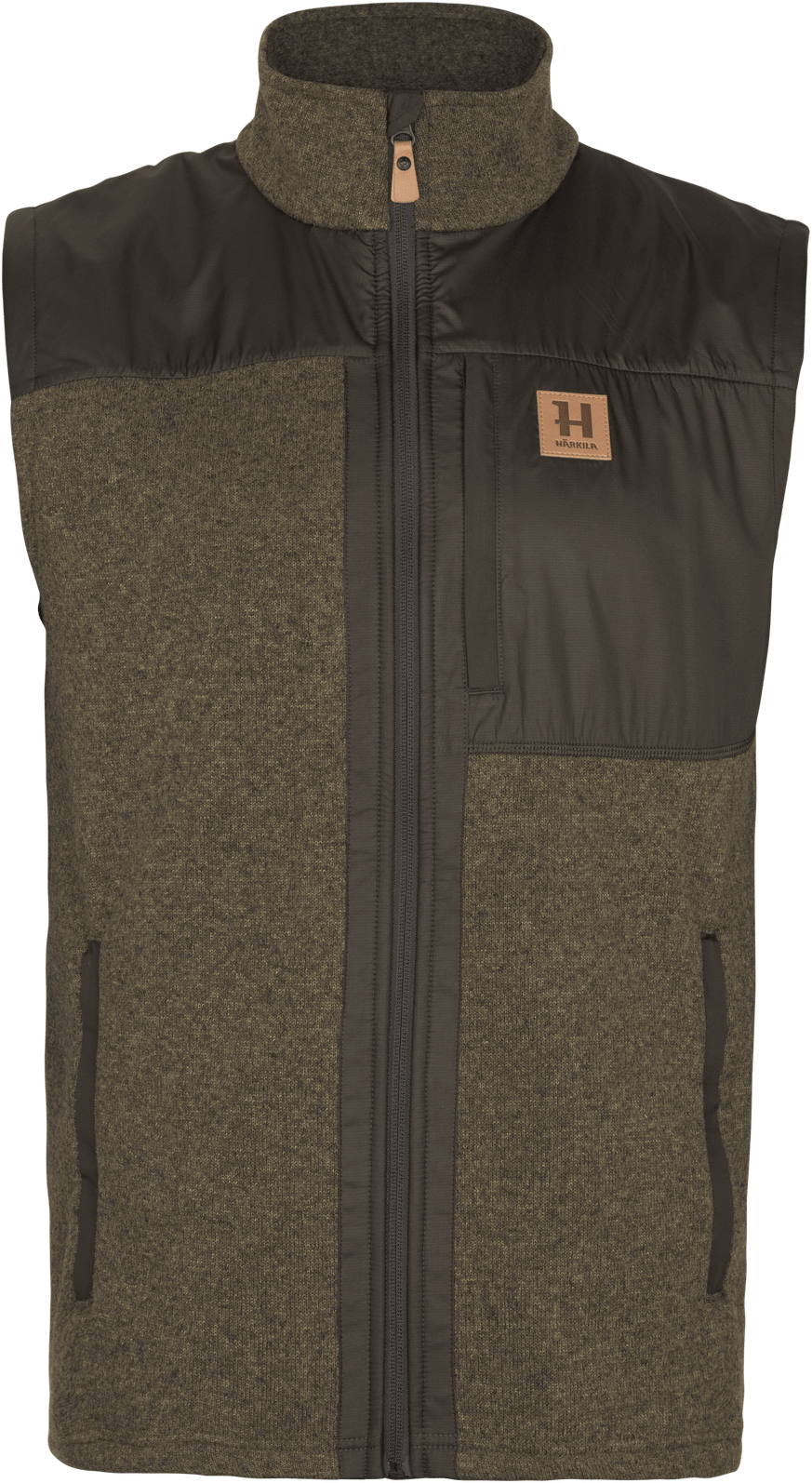 Härkila Men's Kalix Fleece Waistcoat Willow Green/Shadow Brown