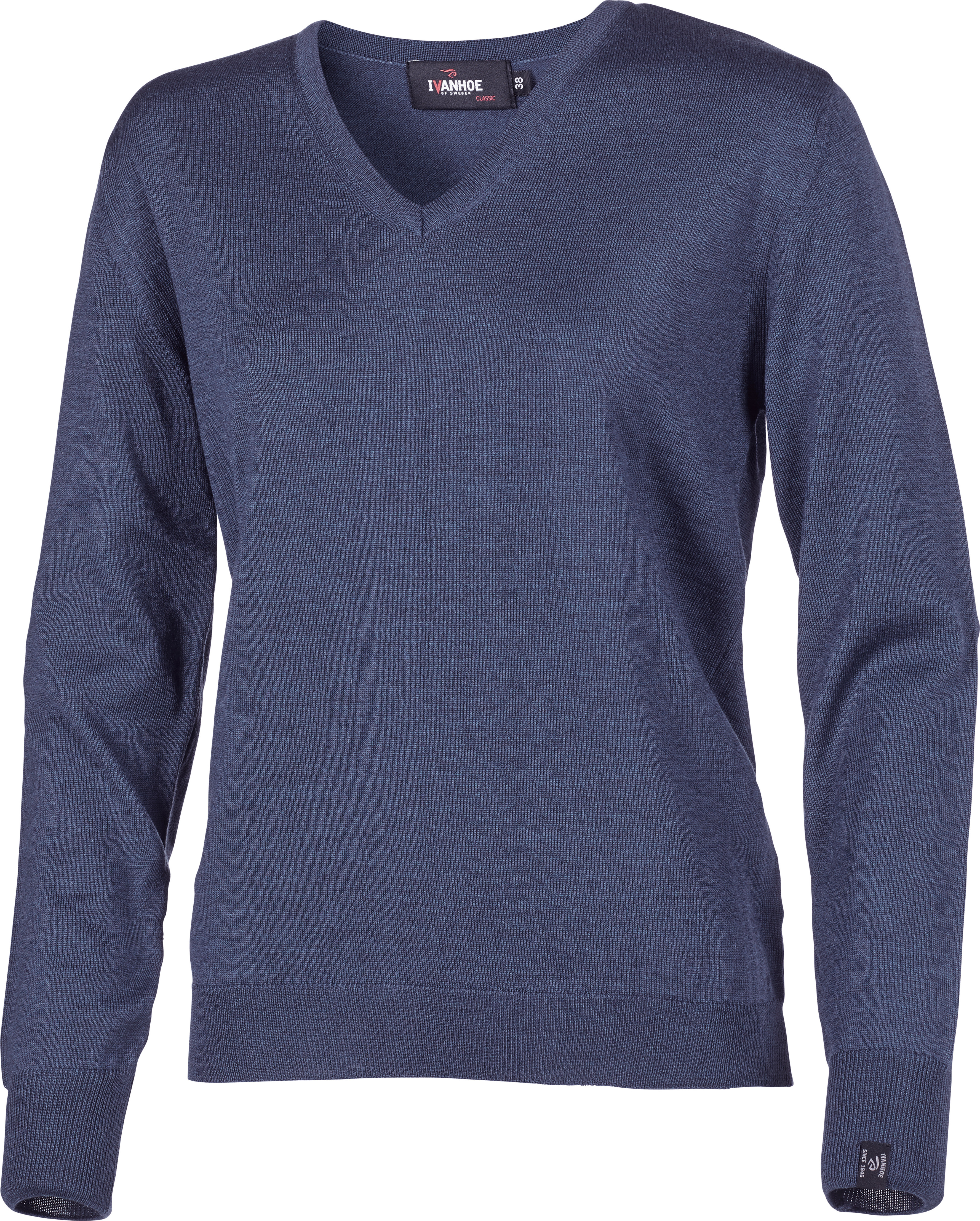 Ivanhoe of Sweden Women's Merino V-Neck Steel Blue