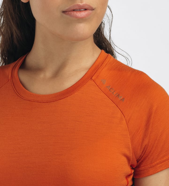 Aclima Women's Lightwool 140 Trail Tee Apricot Orange Aclima
