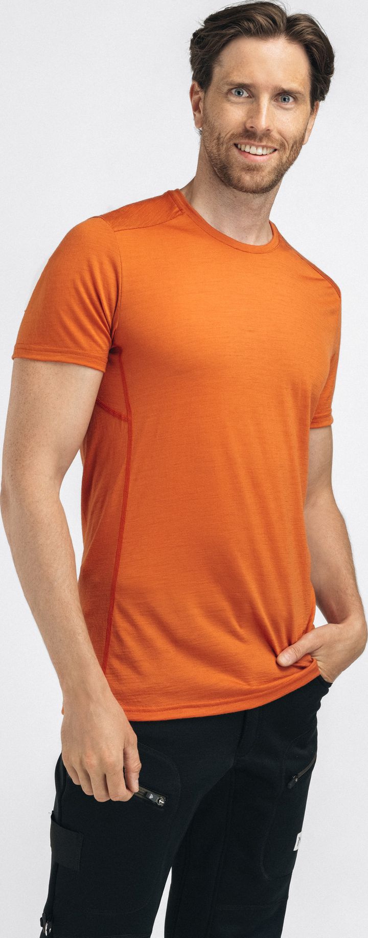 Aclima Men's Lightwool 140 Trail Tee Apricot Orange Aclima