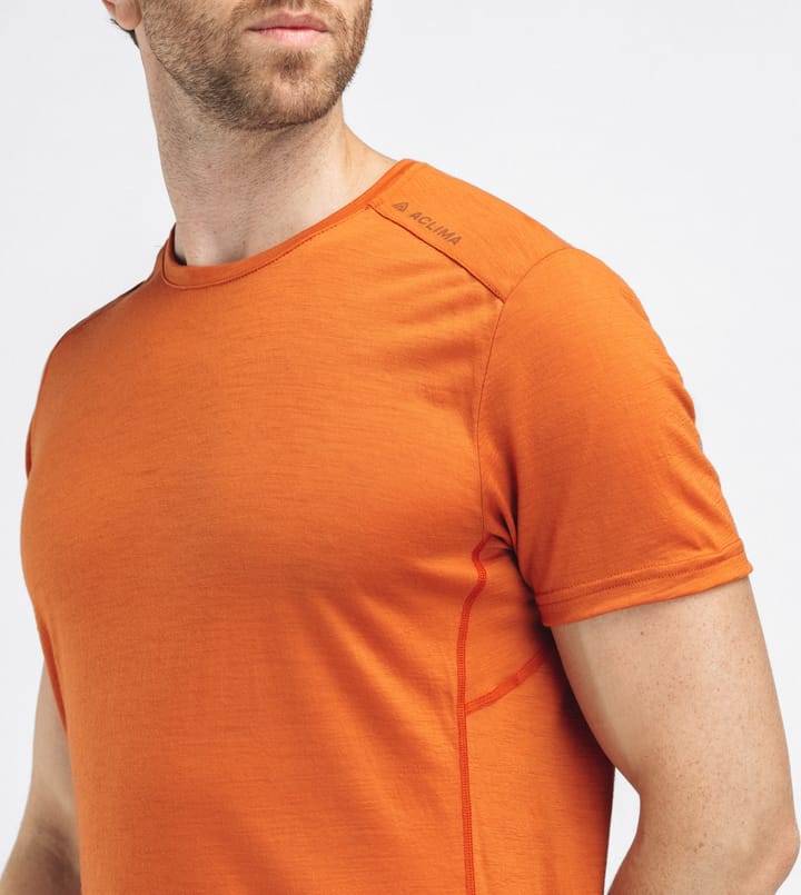 Aclima Men's Lightwool 140 Trail Tee Apricot Orange Aclima
