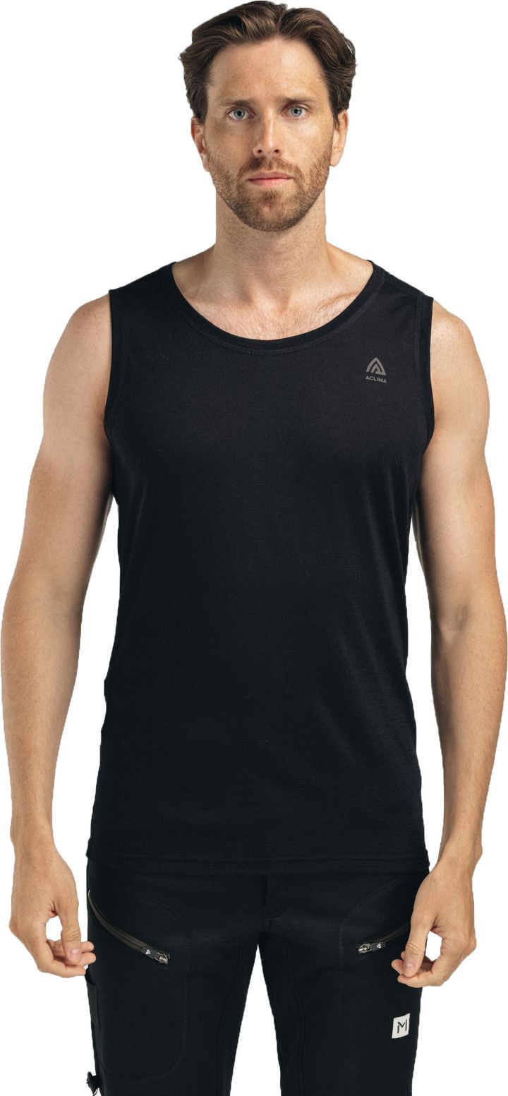 Aclima Men's Lightwool 140 Singlet V2 Jet Black Aclima Aclima Men's Lightwool 140 Singlet V2 Jet Black Aclima