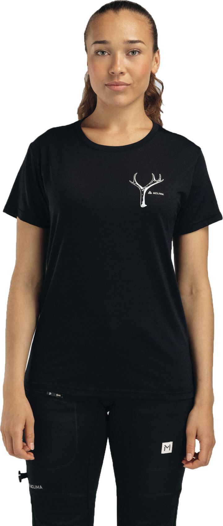 Aclima Women's Lightwool 140 Classic Tee Antler Jet Black Aclima
