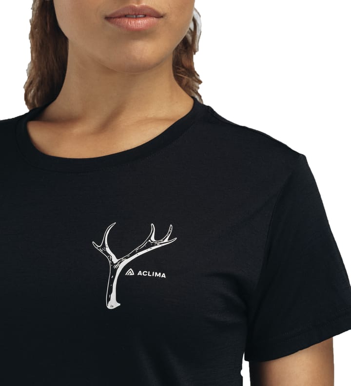 Aclima Women's Lightwool 140 Classic Tee Antler Jet Black Aclima