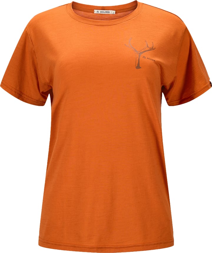 Aclima Women's Lightwool 140 Classic Tee Antler Apricot Orange Aclima