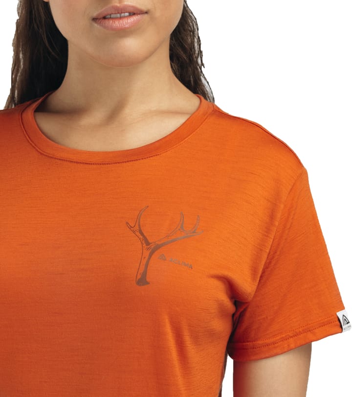 Aclima Women's Lightwool 140 Classic Tee Antler Apricot Orange Aclima