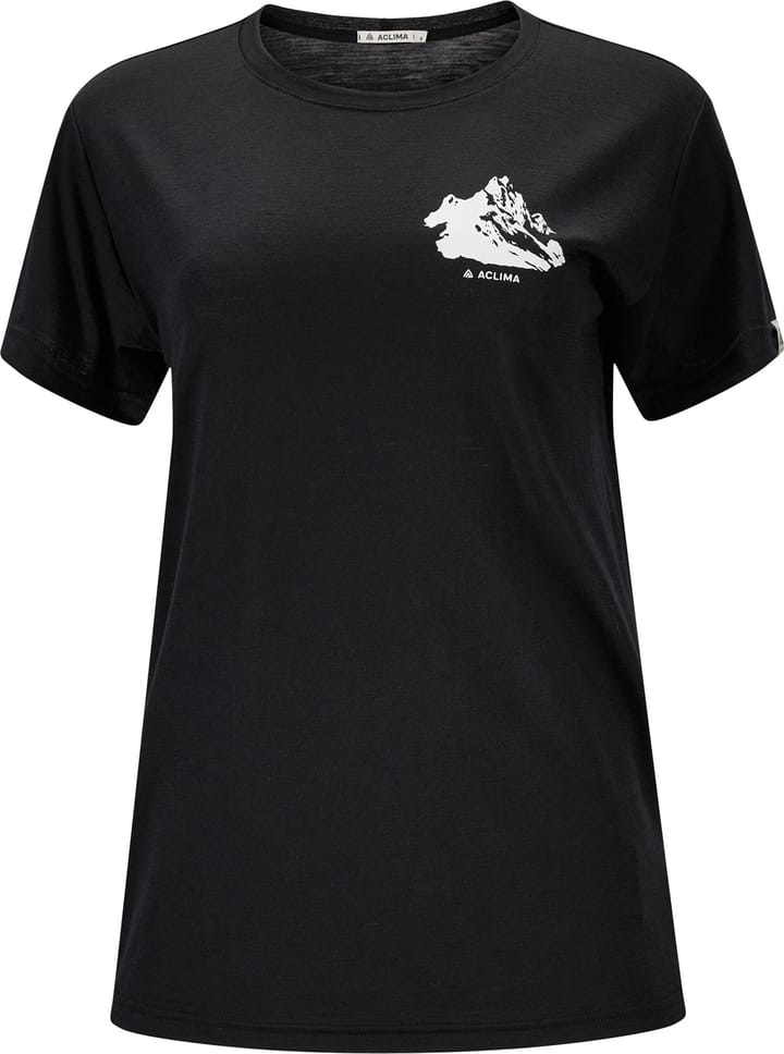 Aclima Women's Lightwool 140 Classic Tee Mountain Jet Black Aclima