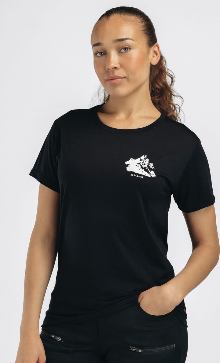 Aclima Women's Lightwool 140 Classic Tee Mountain Jet Black Aclima