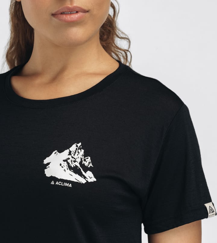 Aclima Women's Lightwool 140 Classic Tee Mountain Jet Black Aclima