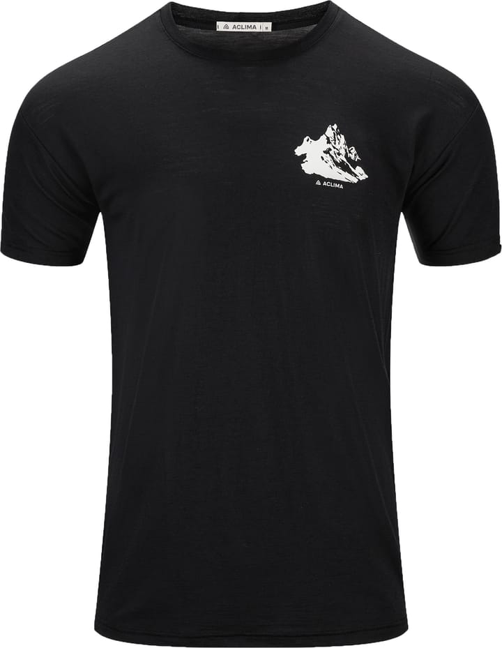 Aclima Men's Lightwool 140 Classic Tee Mountain Jet Black Aclima Aclima Men's Lightwool 140 Classic Tee Mountain Jet Black Aclima
