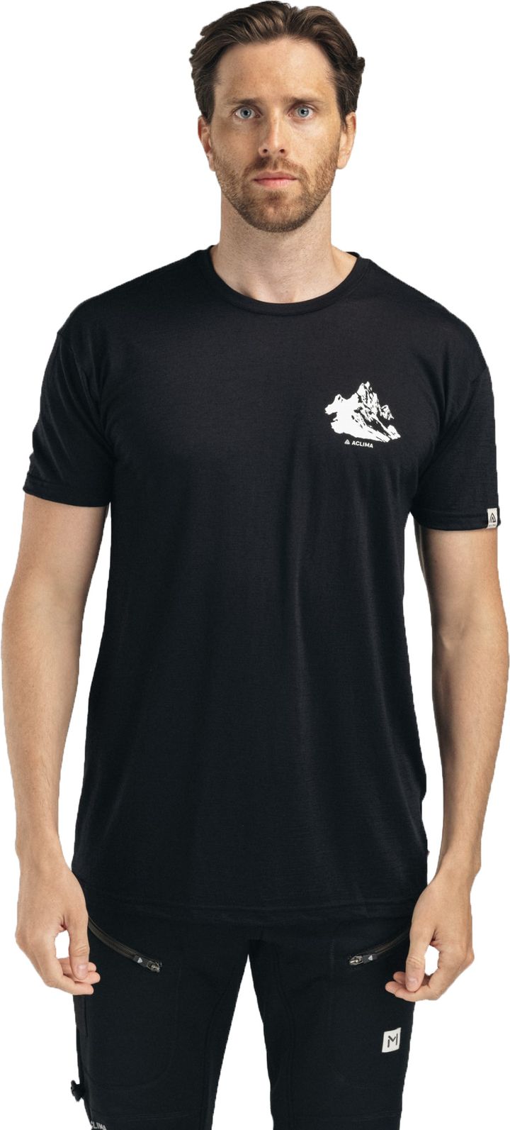 Aclima Men's Lightwool 140 Classic Tee Mountain Jet Black Aclima