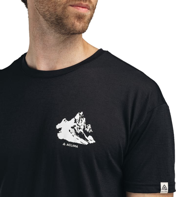 Aclima Men's Lightwool 140 Classic Tee Mountain Jet Black Aclima