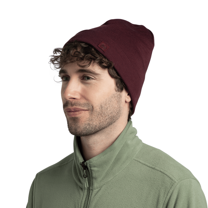 Buff Merino Heavyweight Beanie Solid Garnet Buff