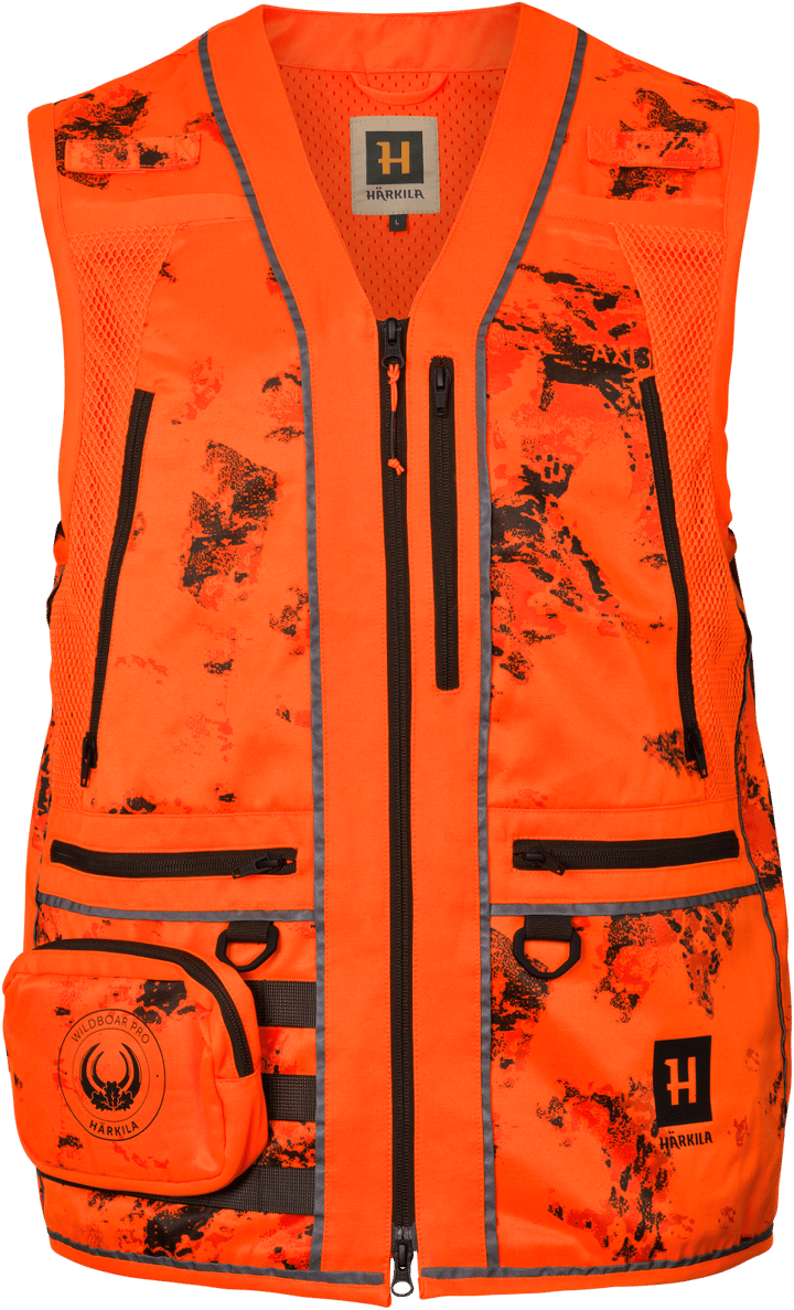 Härkila Men's Wildboar Pro Blaze Camo Vest Axis Msp®ce Orange Härkila