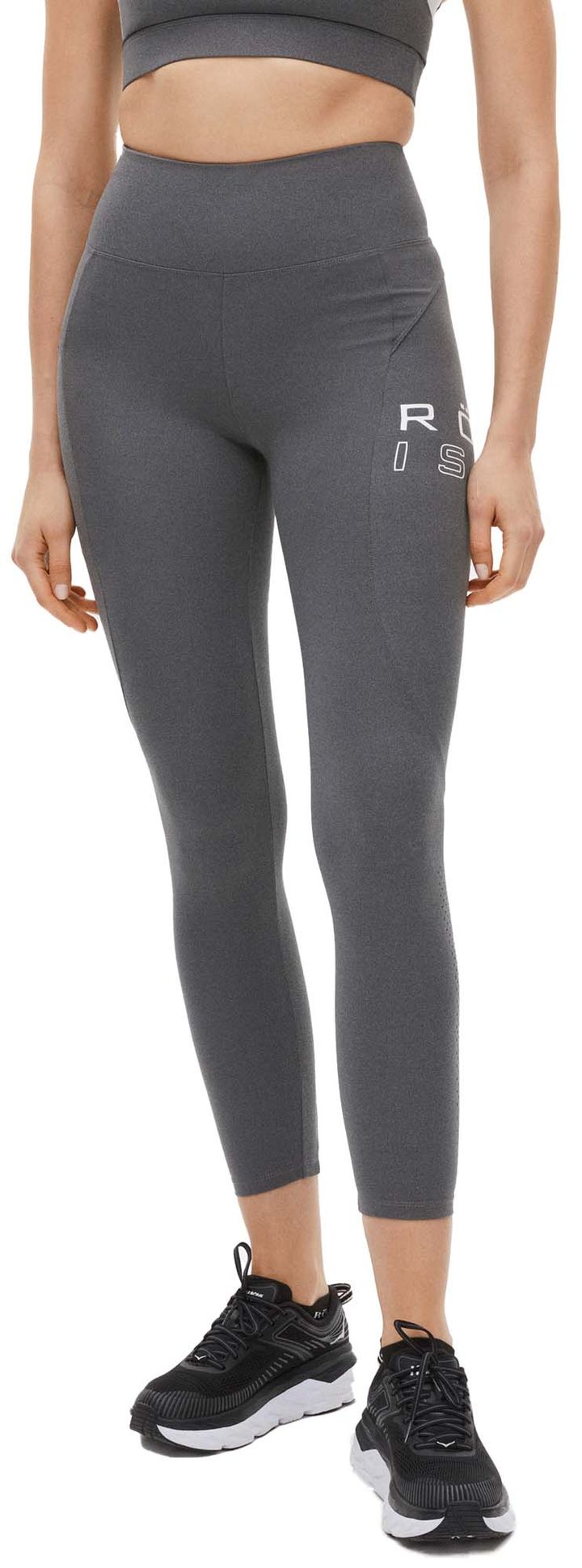 Röhnisch Women's Endorphin Logo Tights Dark Grey Melange Röhnisch