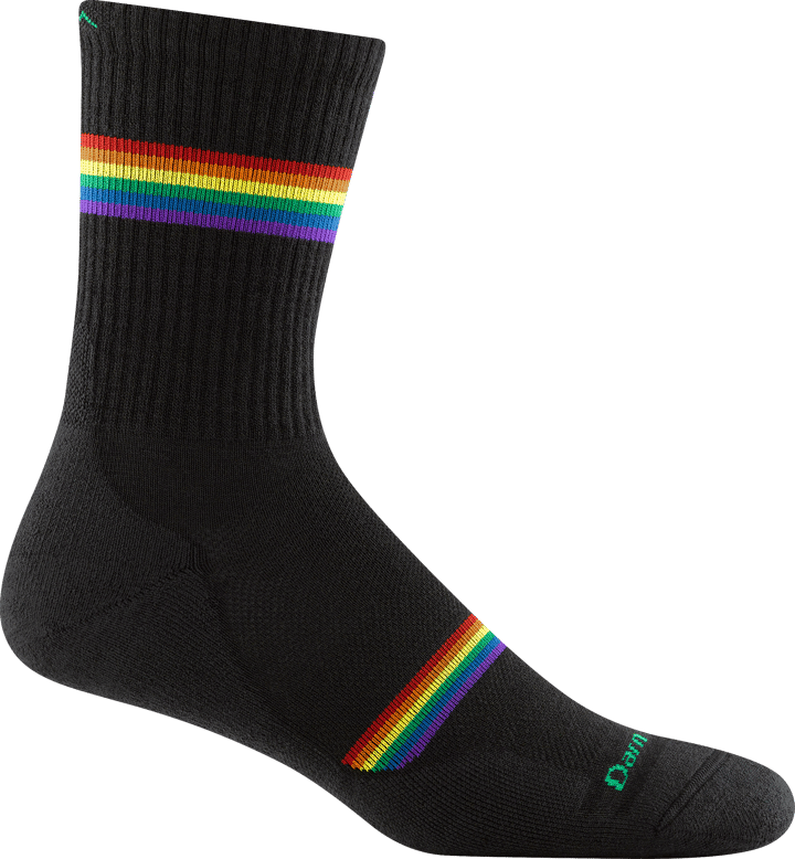 Darn Tough Men's Prism Micro Crew Lightweight Running Sock with Cushion Black Darn Tough