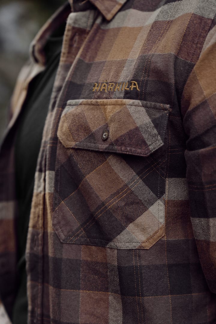 Härkila Men's Asmund Longsleeve Shirt Rust Brown Check Härkila