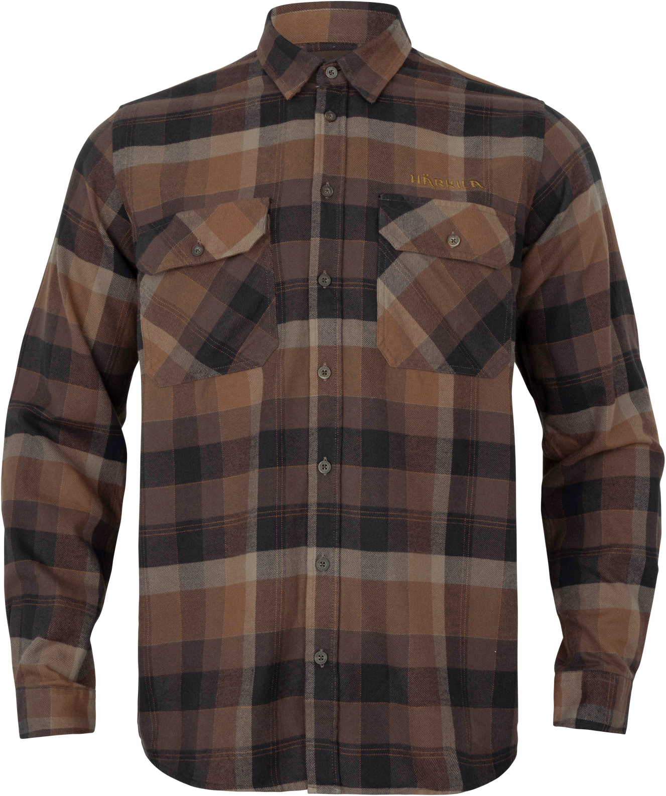 Härkila Men's Asmund Longsleeve Shirt Rust Brown Check  XXL