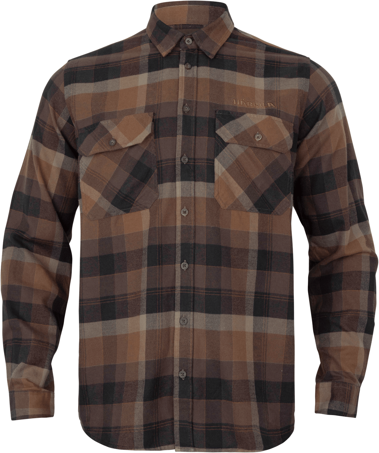 Härkila Men's Asmund Longsleeve Shirt Rust Brown Check