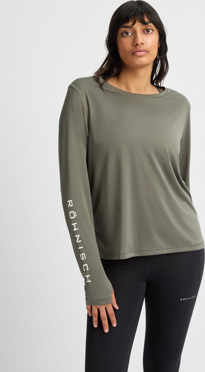 Röhnisch Women's Team Logo Long Sleeve Gunmetal Röhnisch