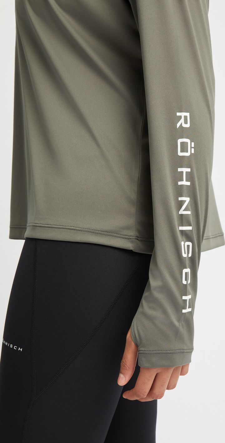 Röhnisch Women's Team Logo Long Sleeve Gunmetal Röhnisch