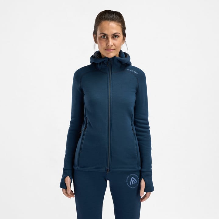 Aclima Fleecewool Hooded Jacket W'S Midnight Navy Aclima