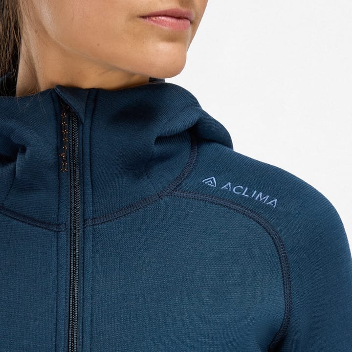 Aclima Fleecewool Hooded Jacket W'S Midnight Navy Aclima