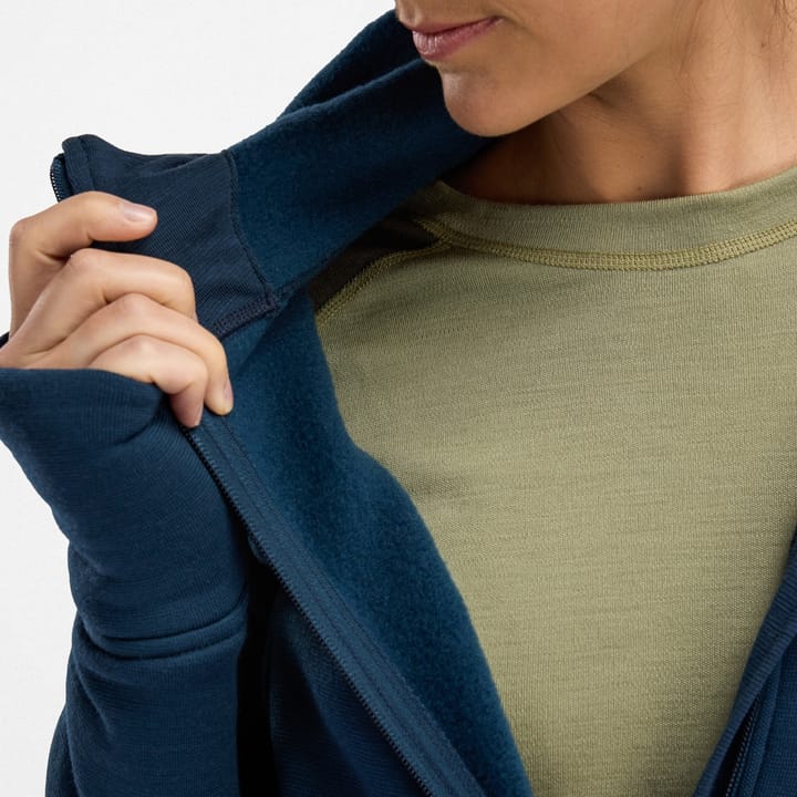 Aclima Fleecewool Hooded Jacket W'S Midnight Navy Aclima