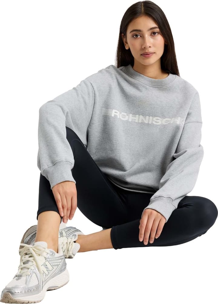 Röhnisch Women's Cotton Emblem Sweatshirt Grey Melange Röhnisch