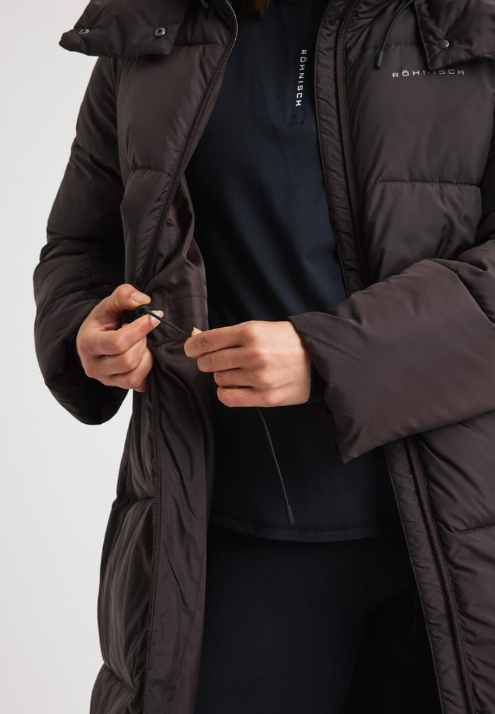 Röhnisch Women's Pebble Hood Coat Dark Brown Röhnisch
