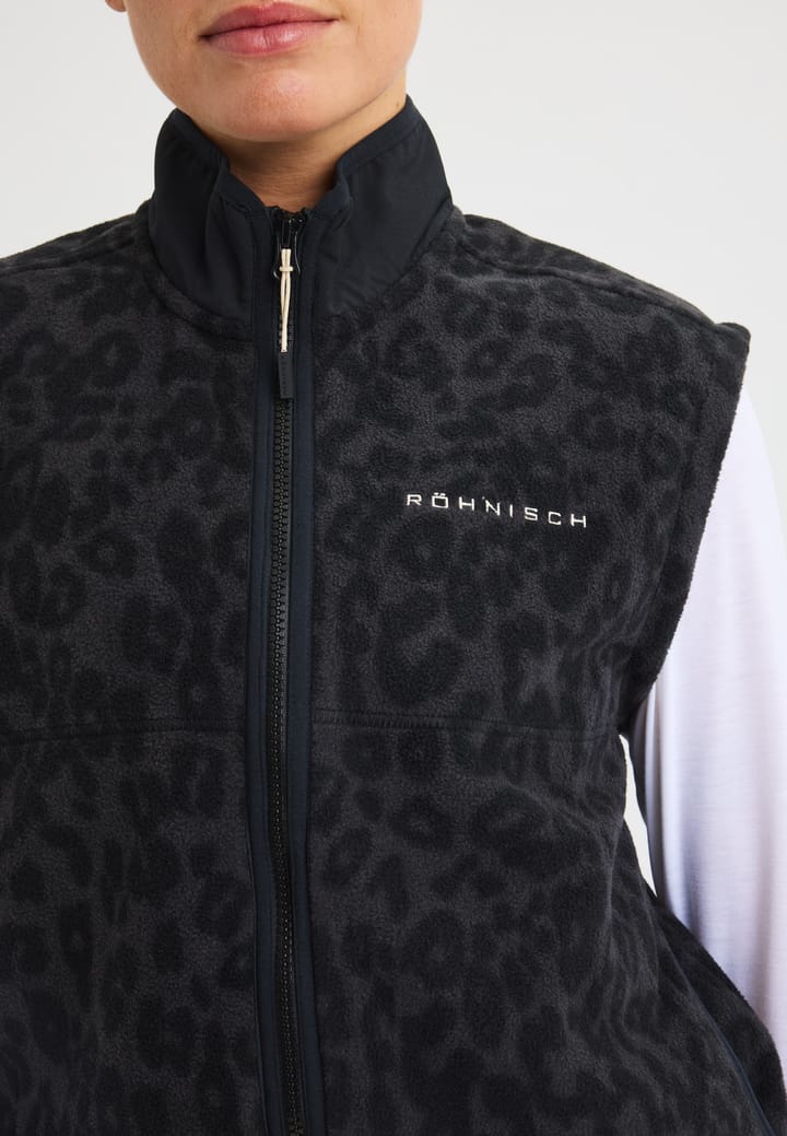 Röhnisch Women's Thermal Zip Up Fleece Vest Grey Leo Print Röhnisch Röhnisch Women's Thermal Zip Up Fleece Vest Grey Leo Print Röhnisch